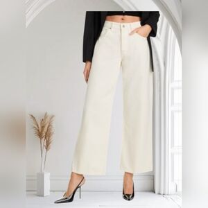 Universal Thread Women's Off-White Wide Leg Palazzo Jeans Size 12 NWT